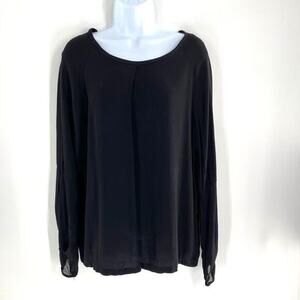 Floreiza Womens Boho Blouse Black Sheer Sleeve Florence Italy Sz‎ M NEW